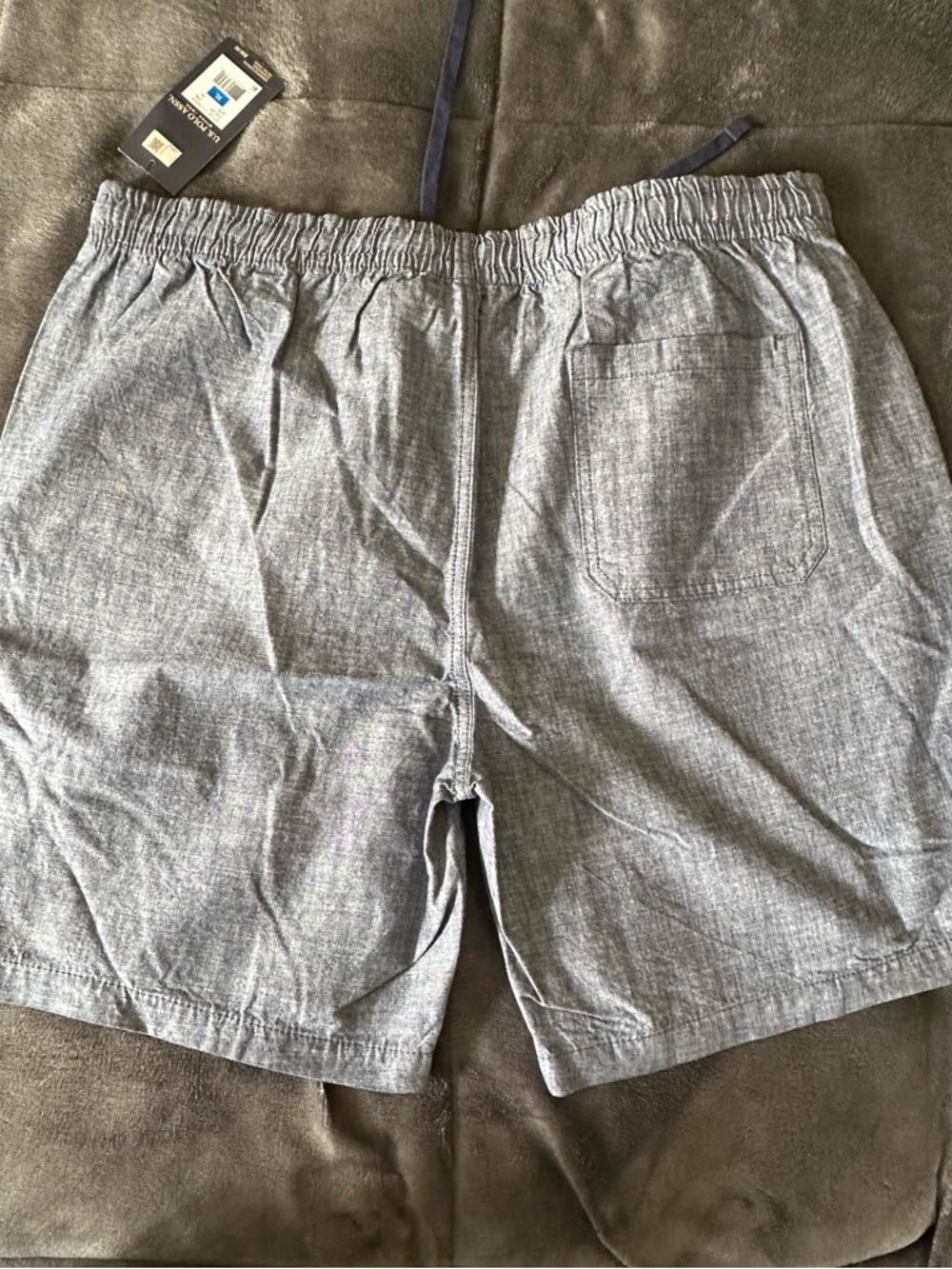 U.S. Polo Assn. Men's Light Gray Flat Front Elastic-Waist Shorts
